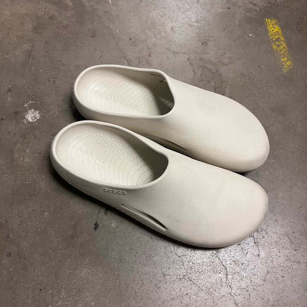 Crocs White Slip-On Mules